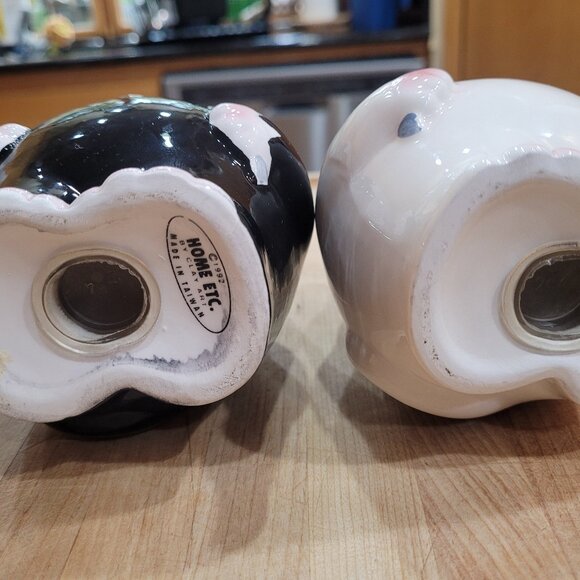 Clay Art Pair of Tuxedo Cat & White Cat Salt & Pepper Shakers Vintage 1992 EUC - Picture 8 of 9